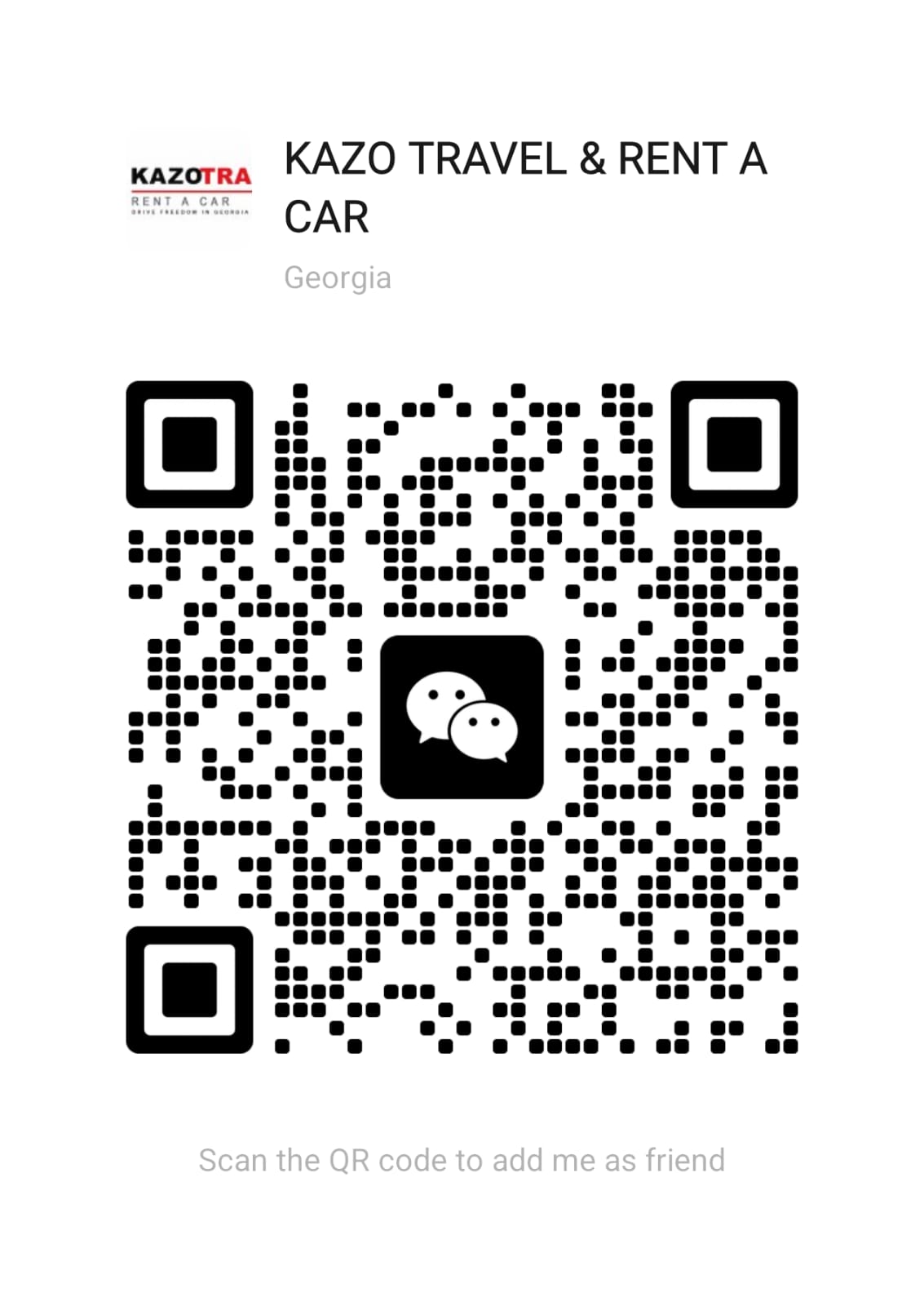 Kazo Travel WeChat QR code